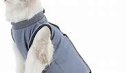 kzrfojy Cat Surgery Recovery Suit Cat Onesie for Cats After Surgery Spay Surgical Abdominal Wound Skin Diseases E-Collar Alternative Wear (Grey-Blue-M)