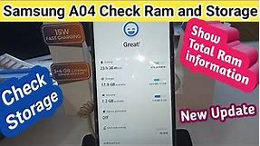 Samsung A04 check Ram and Storage // how to check ram in samsung galaxy A04