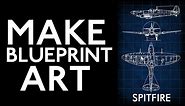 MAKE BLUEPRINT ARTWORK - Super Easy Tutorial for PHOTOSHOP BEGINNERS