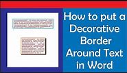 How to Put A Decorative Border Around Text in Word