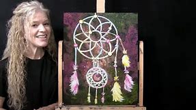 Learn How to Draw and Paint "GALAXY DREAM CATCHER" with Acrylic -Easy Fun Skyscape Art Tutorial