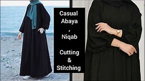 casual & Comfortable Abaya Niqab/ simple Abaya Niqab/ cutting and stitching