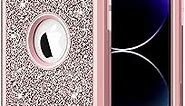 Hython for iPhone 14 Pro Max Case, Heavy Duty Full-Body Defender Protective Phone Cases Glitter Bling Sparkle Hard Shell Hybrid Shockproof/Drop Proof 3-Layer Military Rubber Bumper Cover Women Girls
