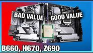 Intel Motherboard Differences: H670 Specs Explained vs. Z690, B660, & H610 (2022)
