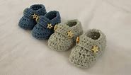 VERY EASY crochet baby boy booties / shoes / loafers / slippers tutorial