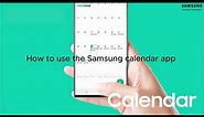 How to use the Samsung calendar app
