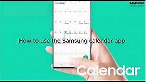 How to use the Samsung calendar app