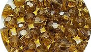 Crystal Glass Beads 400 Pieces 4mm Round Faceted Crystal Glass Bead Spacer Beads for Jewelry Making Bracelet Earring Necklace DIY Craft Making Supplies(Amber)