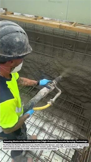 Amazing Shotcrete Machine in Action | High-Pressure Concrete Spraying Technology.