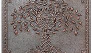 Kitchen Backsplash, Celtic Tree of Life with Celtic Knot Border Kitchen Backsplash, Custom Copper Backsplash Panel, Handmade Copper Backsplash Tile, Indoor Outdoor Wall Decor (Silver&Copper)