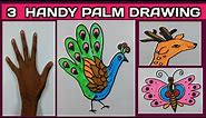 3 Handy palm Art // Hand drawing.///// Tarun Art. Part..2