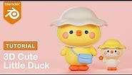 How to make a cute 3D character - 3D duck character modeling - Blender 3D beginner tutorial