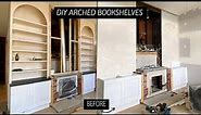 DIY Arched bookshelves for our living room | The Eberharts