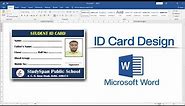 How to Create ID Card in Microsoft Word | ID Card Design in MS Word