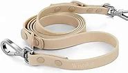 Waterproof Dog Leash: Standard Dog Leashes with 2 Hooks for Walking, Adjustable Lengths for Traffic Control Safety, Durable and Odor Proof, for Medium Large Dogs (S|1/2 in × 5 ft,Sand Color)