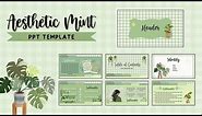 Aesthetic Mint PPT Template #14 | Animated Slide Easy Simple [FREE TEMPLATE]