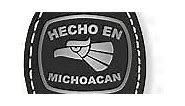 LaserGram Oval Keychain, Hecho en Michoacan, Personalized Engraving Included (Black with Silver)