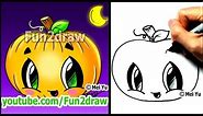 How to Draw a Pumpkin for Halloween - Fun2draw Cartoon Tutorial | Online Drawing Lessons