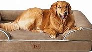 EHEYCIGA Orthopedic Dog Beds for Extra Large Dogs, Waterproof Memory Foam XL Dog Bed with Sides, Non-Slip Bottom and Egg-Crate Foam Big Dog Couch Bed with Washable Removable Cover, Camel