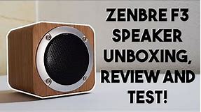 Speaker made out of wood?? Zenbre F3 Speaker Unboxing, Review and Test!