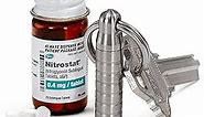 Extra-Small Nitroglycerin Keychain Pill Holder, Made in USA Stainless Steel Pill Keychain Container, Waterproof Pill Case, Stores 7 Nitro Pills