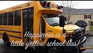Happiness is a little yellow school bus!