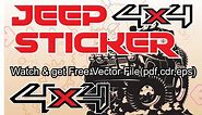 How to create Jeep Sticker design, Cutting sticker 4x4 for jeep