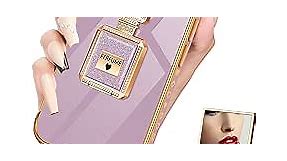 Buleens for iPhone 13 Case for Women Girls, Cute Girly Heart Cases for iPhone 13 with Metal Perfume Bottle Mirror Stand, Elegant Luxury Phone Cover for iPhone 13 Case Cute 6.1'' Purple