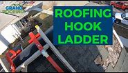 Rooftop safety how to work on a steep roof - with a hook ladder