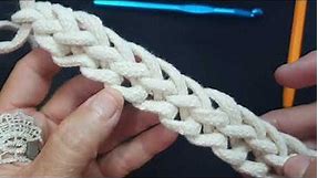 CROCHET/Cordon doble cadena para cinturones,agarraderas de bolsos y otros proyectos tejido ganchillo