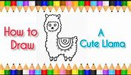 How to draw a cute Llama | Cute Llama Drawing | Cute Llama drawing for beginners