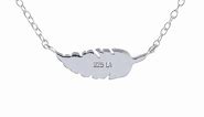 Sterling Silver Stationed Feather Pendant Necklace, 16\"+2\"