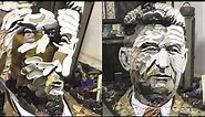 3D Anamorphic Portrait of Tomáš Baťa Made of Shoes || WooGlobe