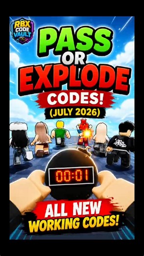 🔥 Use These SECRET Pass or Explode Codes BEFORE They EXPIRE 💣 (July 2026) #roblox #codes
