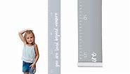 Canvas Growth Chart for Kids - Unisex Kids Room Wall Decor - Measuring Height Chart- Wall Tape with Height Chart for Kids (Loved Beyond Measure Gray)