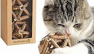 Catnip Toys-2Pcs Natural Silvervine Stick Catnip Ball&Bell Ball-Cat Toys for Indoor Cats- Cleaning Teeth Molar Tools Matatabi Cat Chew Toy-Kitten Toys…