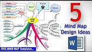 5 Mind Map Design Ideas in MS Word - Mind Map Word Template - Mind Map in Word Document