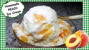 Homemade PEACH ICE CREAM Recipe ~Easy No Churn Peach Ice Cream
