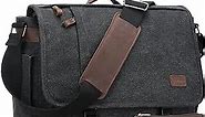 Nerlion Messenger Bag for Men 17-17.3 Inch Laptop Bag Canvas Water-resistant Computer Bag Shoulder Bag Work Briefcase Bookbag for College (Dark Gray)