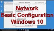 Network basic configuration Windows 10
