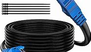 Adoreen Cat 6 Outdoor Ethernet Cable 50 ft, Gbps Heavy Duty Internet Cable (from 25-300 feet) Support POE Cat6 Cat 5e Cat 5 Network Cable RJ45 Patch Cord, UV Waterproof Direct Burial & Indoor+15 Ties