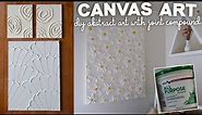 DIY Joint Compound Textured Wall Art Tutorial: easy abstract canvas wall art ideas