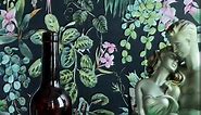 Ismoon Boho Wallpaper Peel and Stick, Floral Wallpaper Green Leaf Wallpaper Farmhouse Red Flower Contact Paper Removable Wallpaper Self Adhesive Wallpaper Vinyl Renter Friendly Wallpaper 15.5x196in
