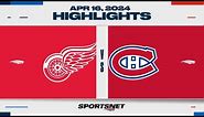 NHL Highlights | Red Wings vs. Canadiens - April 16, 2024
