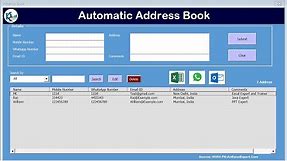 Automated Address Book with Auto WhatsApp and Email