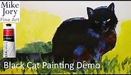How to paint a realistic black cat in acrylic