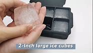 Nax Caki Large Ice Cube Molds Tray with Lid, Stackable Big Silicone Square Ice Cube Mold for Whiskey Cocktails Bourbon Soups Frozen Treats, Whiskey Gifts for Men from Daughter Wife Son Kids