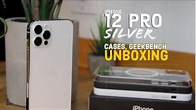 Unboxing: Silver/White iPHONE 12 PRO, + Cases, Camera Preview, & GEEKBENCH SCORES