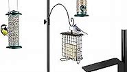 iBorn Bird Feeder Hook for Deck Railing Outside Hanging for Humming Bird Feeders for Deck Hanger,3 Hooks 360 Degree Swivel,Attracting Birds Shepard Hook for Bird Feeders (Feeders are Not Included)