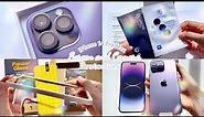  iPhone14 Pro Max💜Unboxing&Installing Screen and Camera Protectors🌻IMOS SAPPHIRE PANZERGLASS